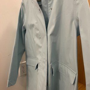 Long Raincoat in Light Blue